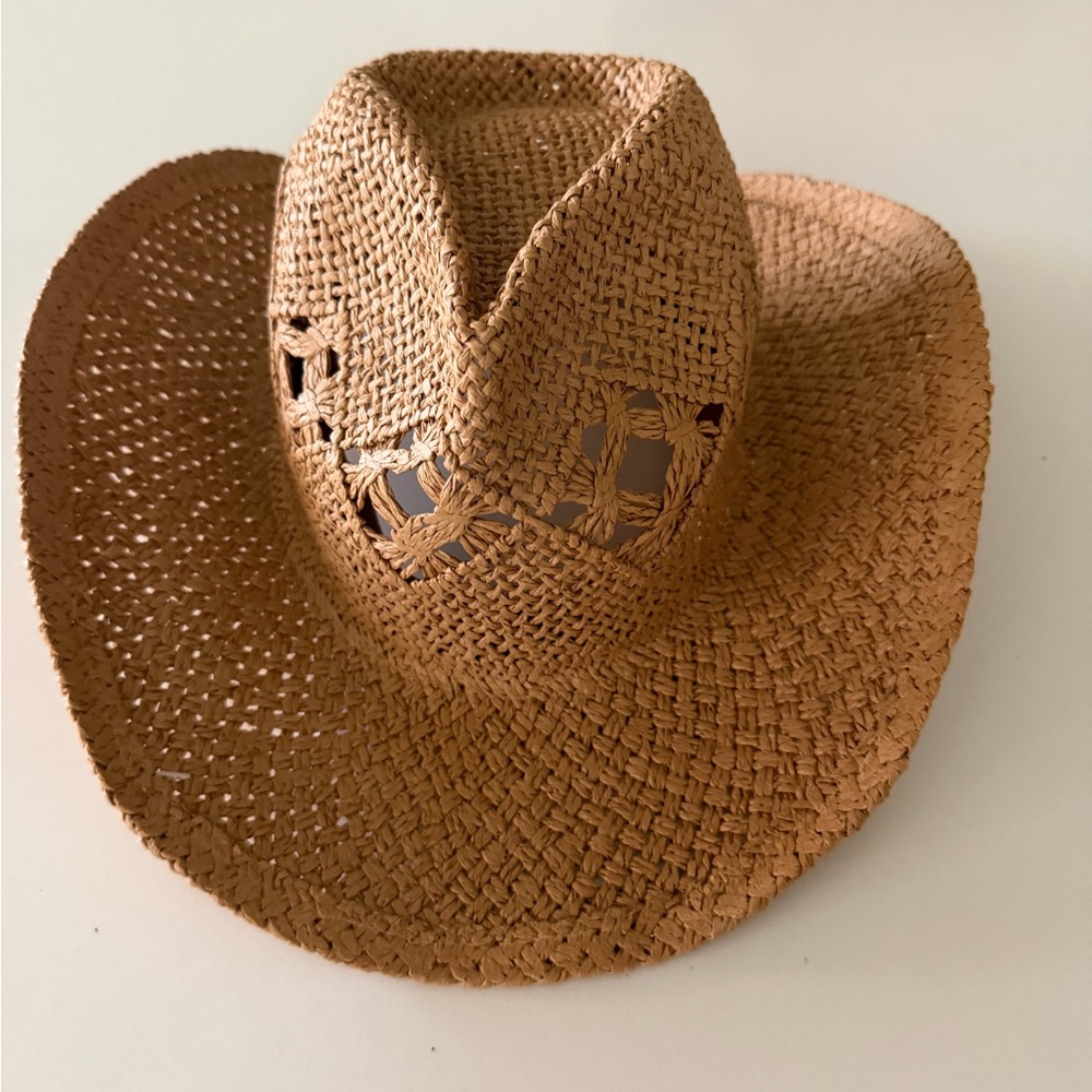 Stylish Tan Woven Cowboy Hat - Picture 4 of 5